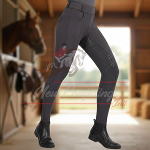 Leggings d'équitation professionnels haute performance en silicone intégral, collants d'équitation personnalisés en usine - Product Image 4