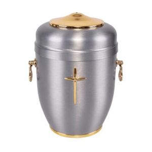 Handmade Brass Adult Cremation Urn for Human Ashes - Decorative Silver Floral Engraved Metal <b>Memorial</b> Urn Wholesale Burial Vase - Product Image 2