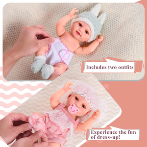 Poupées Reborn Babeside Mini, poupée Reborn souriante <span class=keywords><strong>Mia</strong></span>, 12 pouces, nouveau-né fille, tête en vinyle, corps en tissu, poupées Reborn réalistes - Product Image 3