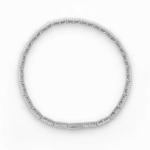 Silver Plated Moissanite Tennis Bracelet Pear Cut Channel Setting Geometric Design Trendy Unisex Everyday Wear GRA Certified - Product Image 2