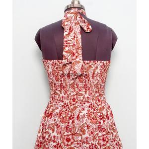 Robe longue en coton indien à col halter, imprimé floral, épaules dénudées, style bohème, décontractée, pour soirée, été, respirante, vente en gros fabricant - Product Image 5