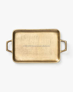 Bandeja de servicio decorativa de forma Rectangular dorada de Metal de alta calidad o plato de servicio para hoteles, restaurantes y mesa de comedor - Product Image 6
