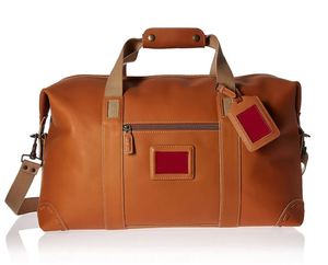Sac de voyage rectangulaire en cuir avec poignée supérieure et fermeture éclair pour homme - Product Image 1
