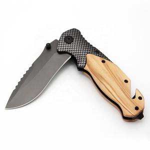 Cuchillo de Bolsillo Plegable Táctico de Supervivencia OEM con Hoja de Acero Inoxidable y Mango de Madera de Olivo Grabado X50 - Product Image 2
