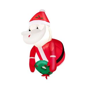Babbo Natale e Ghirlanda Gonfiabili in PVC da 1m (3.3FT) con 2 Luci LED Interne, 3 Ventose, 1 Corda, Tempo di Gonfiaggio 45s - Product Image 3