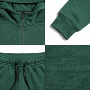 Men Athletic Tracksuit <b>Zip</b> Hoodie Set Workout Gym Jogger Set Wholesale Sportswear Manufacturer - Product Image 5