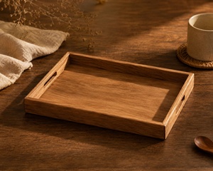Portable Rectangular Wooden Single Tray Classic Style Commercial Household Kitchen Living Room Tea Cup BBQ <b>Breakfast</b> - Product Image 5