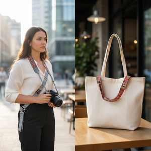 Tracolla per borsa Ilan 2,5 cm grigia regolabile per fotocamera e borsa - Product Image 2