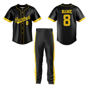 Tenue de sport sublimée, uniforme de baseball, nouveau design, uniforme de baseball 100% polyester, uniforme de joueur de baseball - Product Image 4