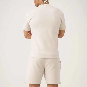 Shorts de algodón de alta calidad para hombre, shorts deportivos de verano para hombre, conjunto de dos piezas de camiseta y shorts. - Product Image 4