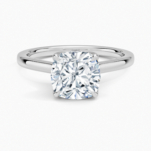 Bague SOJ 036 en argent 925 plaqué rhodium, taille coussin, avec moissanite 2 carats couleur D VVS1 certifiée GRA, style Cathédrale Elodie, pour mariage, à prix réduit - Product Image 1