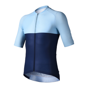 Maillot de cyclisme d'été personnalisé imprimé par transfert thermique, extensible, séchage rapide, fermeture éclair intégrale, manches courtes, Spandex/Polyester, pour équipe - Product Image 1