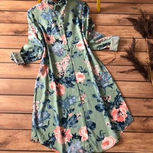 DISEÑADOR RAYON DIGITAL PRINT TRABAJO WESTERN TOP SEA GREEN - Product Image 1