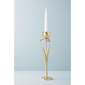 Porte-bougie en métal d'inspiration antique avec finition dorée polie, adapté à la décoration intérieure traditionnelle et contemporaine - Product Image 1