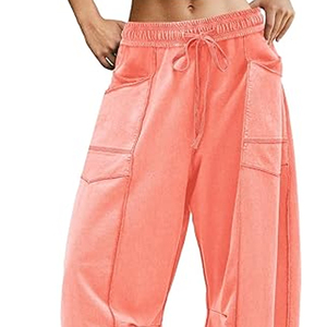 Women High Quality Cargo Sweatpants Wide Leg Pants High Waist <b>Drawstring</b> Casual Loose Fit Streetwear - Product Image 2