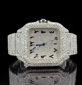 Reloj de Cuarzo Urbano de Alta Gama para Hombre con Brillo de Diamante Moissanite, Estilo Lujoso para la Calle - Product Image 1