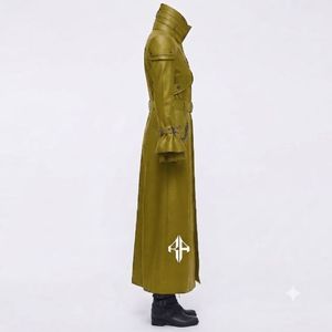 Nuevo Abrigo Largo de Invierno para Mujer, de Cuero Genuino, Antiarrugas, de Primera Calidad, Estilo Gótico, con Cuello Alto y Manga Larga, RIVIAN ATLANTIC - Product Image 4