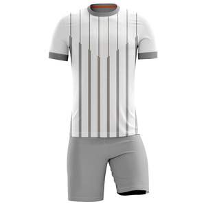 Comfortable and Breathable Adult Size Slim Fit Men Short <b>Set</b> / 100% Cotton Summer Casual Soccer Uniform - Product Image 1