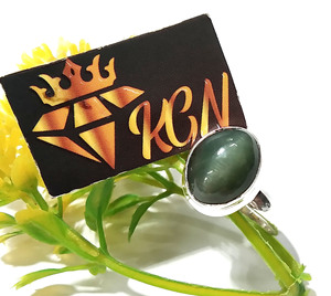 Natural <b>Cat's</b> Eye <b>Ring</b>, 925 Sterling Silver <b>Ring</b>, Green <b>Cat</b> Eye Gemstone <b>Ring</b>, Handmade Statement <b>Ring</b>, Gift for Women - Product Image 3