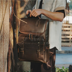 Sac à dos en cuir classique, vente flash, sac à dos en cuir spacieux, bretelles réglables, sac à usage quotidien - Product Image 2