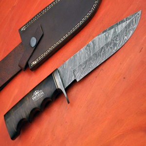 Couteau de chasse d'extérieur en acier inoxydable à lame fixe, couteau utilitaire pour le camping, la survie, la pêche et la randonnée, vente en gros personnalisée - Product Image 1