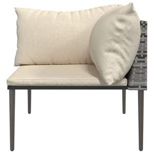 Sofá Esquinero de Jardín de Ratán PE Gris y Beige con Acero y Poliéster, Muebles de Exterior Duraderos - Product Image 4