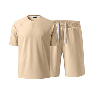 Conjuntos de Verano de Algodón Jersey Casuales al por Mayor, Conjuntos de Camiseta y Pantalones Cortos Lisos con Logotipo Personalizado al por Mayor - Product Image 2