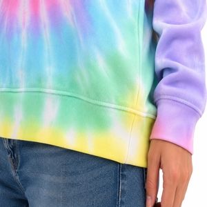 Sweat-shirt tie-dye pour femme, col rond, manches longues, motif arc-en-ciel, pull tricoté décontracté, vêtement de printemps, coupe confortable - Product Image 5