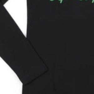 T-shirt graphique noir à manches longues avec imprimé chiffres rose et vert, col rond, en coton, décontracté, pour femme, hauts de mode, vêtements de tous les jours pour le printemps - Product Image 5