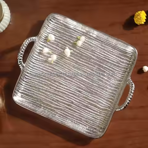 ถาดเสิร์ฟอลูมิเนียมแบบมีที่จับใบไม้สำหรับตกแต่งเครื่องครัวถาดเสิร์ฟโลหะถาดตกแต่งบ้าน - Product Image 3