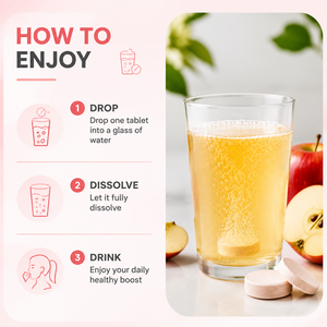 Comprimés effervescents de vinaigre de cidre de pomme OEM, complément alimentaire ACV de qualité supérieure, soluble, pour le bien-être quotidien et le soutien digestif - Product Image 5