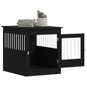 Casa y Mueble para Perros de Madera Sintética Negra de 25.4x31.5x28.0 Pulgadas - Product Image 5