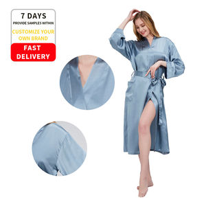 Peignoir en soie pour femme, peignoir de luxe en coton pour dormir, peignoir doux et absorbant en tissu éponge, peignoir en soie pour femme - Product Image 5