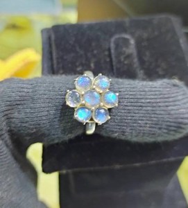 Natural Blue <b>Labradorite</b> Gemstone <b>Ring</b>, 925 Sterling Silver Rainbow Vintage <b>Ring</b> - Product Image 2