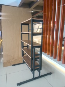 Heavy Duty Metal diner <b>table</b> combine shelf S8304 Foldable 4-Shelf Freestanding Rectangular Shelf with Epoxy Powder Coating - Product Image 2