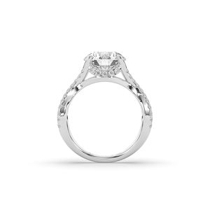 Bague de fiançailles et de mariage légère en or 14 carats et 10 carats avec diamant de laboratoire de 3,94 carats, taille brillant rond, style unique, grande pierre - Product Image 3