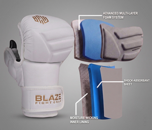 Wholesale Genuine Cowhide Leather MMA Fight Gloves Touchscreen Compatible Lightweight Breathable Open Finger Grappling Sparring - Product Image 3