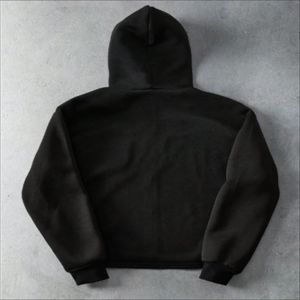 Sweat à capuche zippé brodé pour homme en coton épais délavé à l'acide, éco-responsable, et pantalon de jogging évasé, style streetwear vintage, en gros (OEM) - Product Image 3