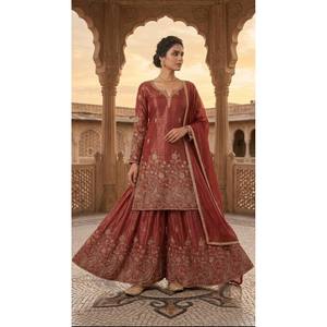 Ensemble de soirée pour femmes - Sharara Palazzo & Dupatta Style élégant - Product Image 1