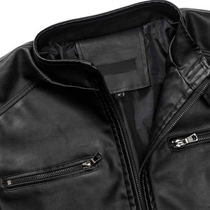 Premium Genuine Leather Winter Casual Jackets for <b>Men</b> Stand Collar Waterproof Zipper Dyed Washed Front Soft Comfortable Durable - Product Image 4