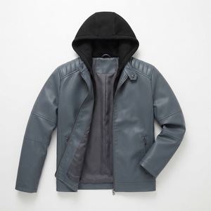 Blouson de moto d'hiver pour homme, style course imprimé, coupe ample, coupe-vent, séchage rapide, en cuir personnalisé - Product Image 3