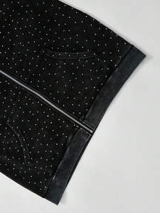 Sudadera con capucha y cremallera para hombre, de algodón grueso, con lavado ácido retro, negra, con diseño de pedrería completa, bordado personalizado, estilo otoñal - Product Image 5