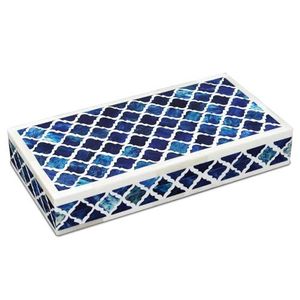SOFIYA CRAFT Caja de Joyería de Madera Moderna Azul Sólido, Rectangular, con Cerradura y Llave - Product Image 2