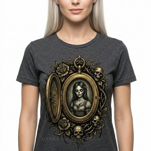 เสื้อยืดกราฟิกแผนที่ดินแดนแห่งความตายสำหรับผู้หญิง พิมพ์ลายโครงกระดูก เสื้อยืดสตรีทแวร์หลังยุคหลังวิบัติพิบัติ ผลิตจากโรงงาน - Product Image 4