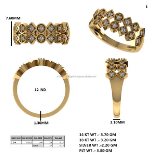Anillo de Oro Blanco con Diamantes, Diseño Ovalado y Cuadrado, Joyería Nupcial para Mujer - Product Image 5
