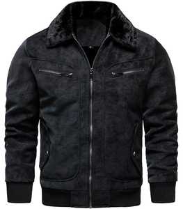 Veste de baseball pour homme élégante noire tissée à col montant, fermeture à bouton unique, respirante, écologique, séchage rapide, robuste, style Letterman - Product Image 1