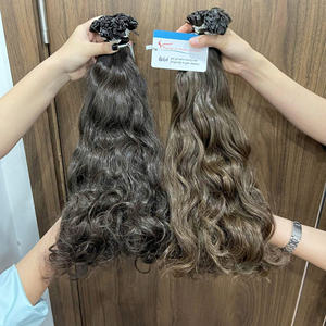 Gran oferta, extensiones de cabello teñido vietnamita Real, Punta Plana, queratina, ondulado Natural, cabello Remy de muy alta calidad, ir a Enviar - Product Image 6