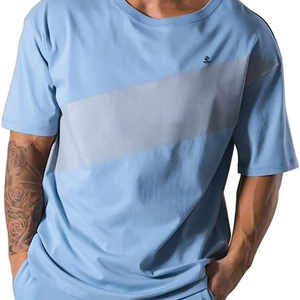 เสื้อยืดคอตตอน 100% สีพื้น ปักโลโก้ได้ ทรงหลวม ไหล่ตก โอเวอร์ไซส์ เสื้อยืดผู้ชายแบบสั่งทำ - Product Image 1