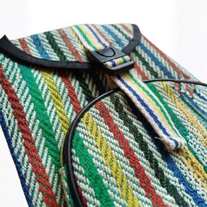 Sac à dos en jute fait main en gros, sac à dos tissé rayé coloré, sac d'école bohème hippie, sac à dos écologique, usine OEM - Product Image 5