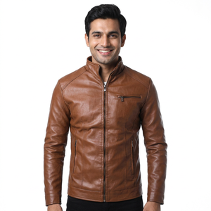 Leather <b>Jackets</b> Men Slim Fit Full Sleeve Coats Single Breasted Spliced Turn Down Collar <b>Jacket</b> <b>Punk</b> Men Casual <b>jacket</b> for men - Product Image 6